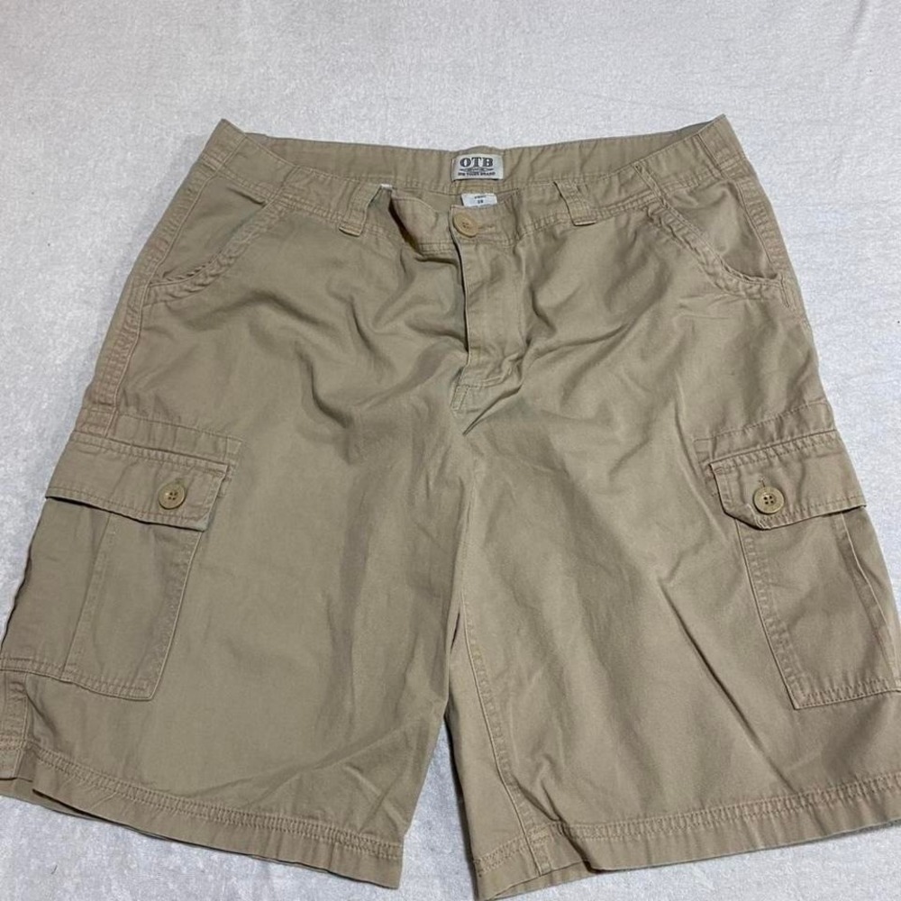 OTB Tan cargo shorts with adjustable waist men 38. SKU209  #cargoshorts